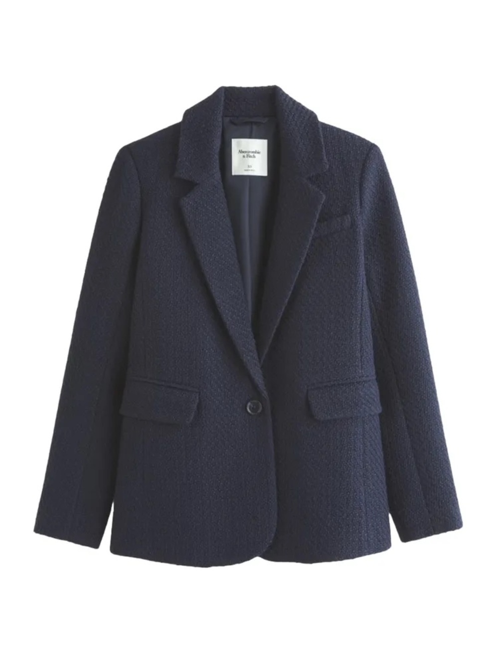 Abercrombie & Fitch Navy Tweed Textured Blazer – Size XL | Old Money / Corporate